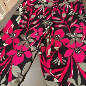 NWOT- gorgeous and super comfy capris from Chico's . Navy raspberry and khaki.